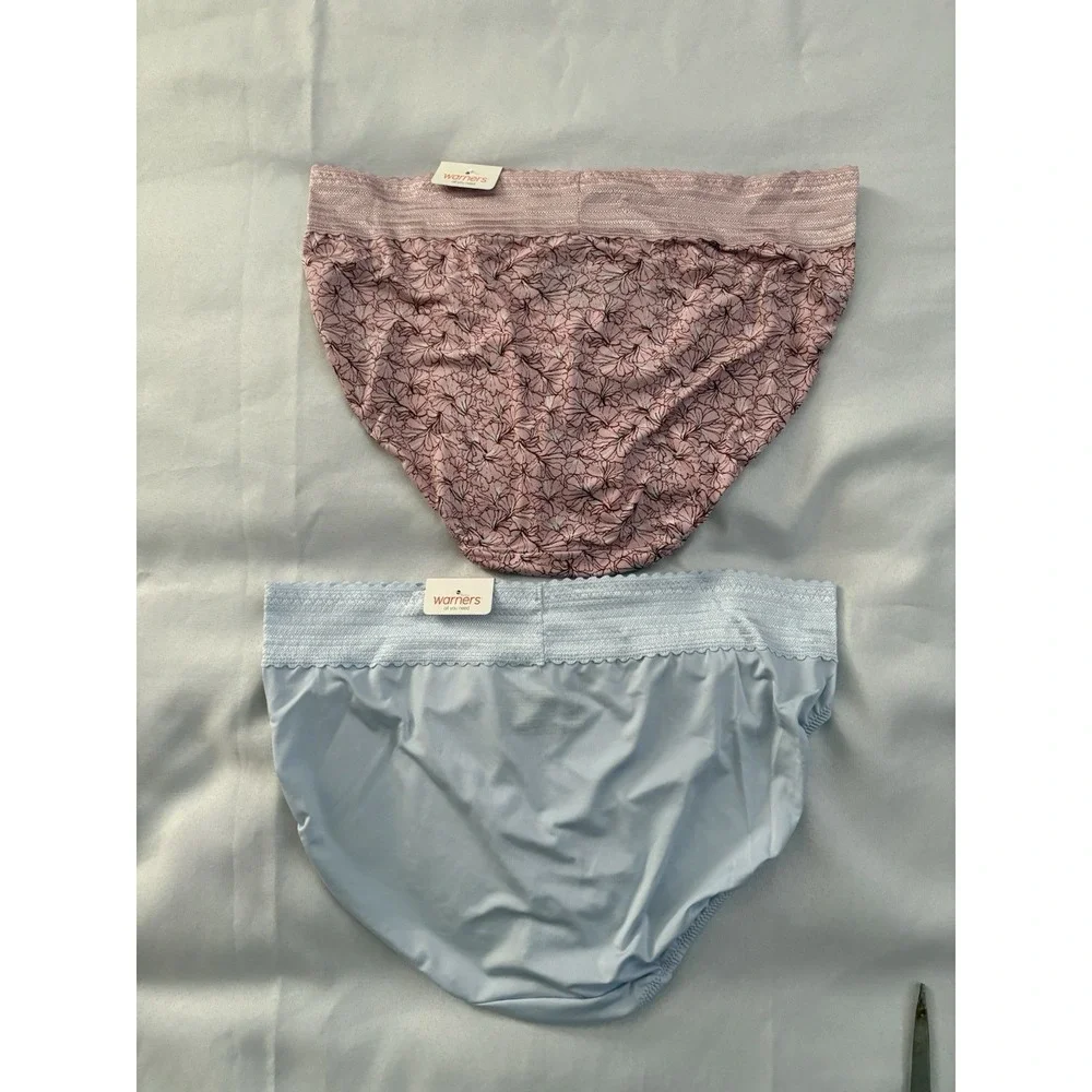 NEW Warners Panty Lace Hi-Cut No Pinching/Problems Hipster Panty 2 Pair 3XLarge